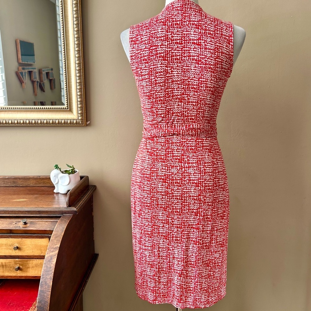 Diane von Furstenberg New Yahzi Wrap Dress Red White Print Silk Size 2 - Picture 10 of 14